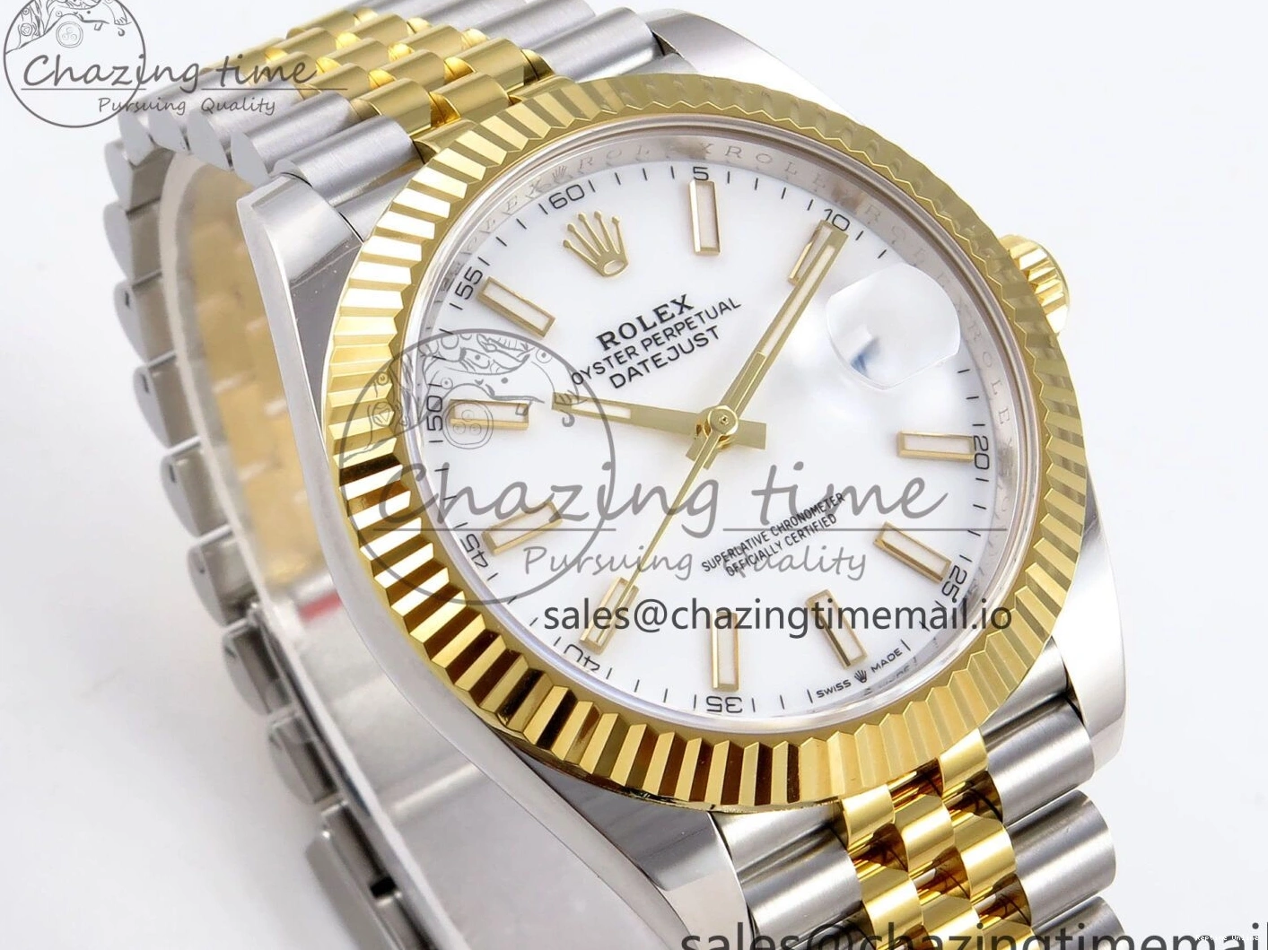 0420 DateJust 41 SS YG ARF 1:1 Best Edition 904L Steel White Stick Dial on Jubilee Bracelet SH3235 (Gain Weight) Seasonal 1223
